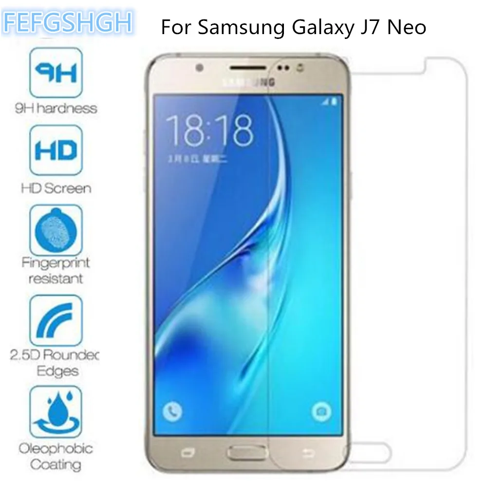 Закаленное стекло 2.5D для Samsung Galaxy J7 Neo Взрывозащищенная Защита экрана Duos NXT
