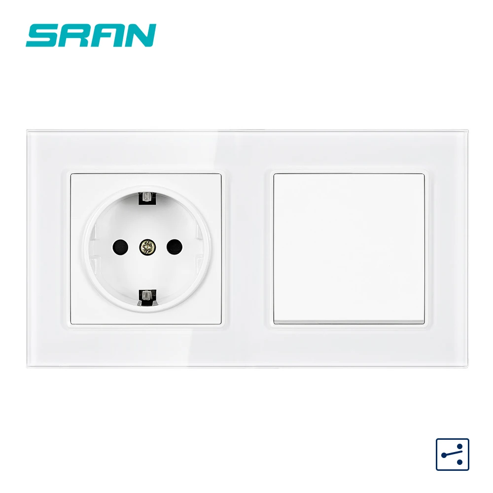 SRAN Европейская Сетевая розетка с кулисный переключатель 220v 16A гнездо 153*82