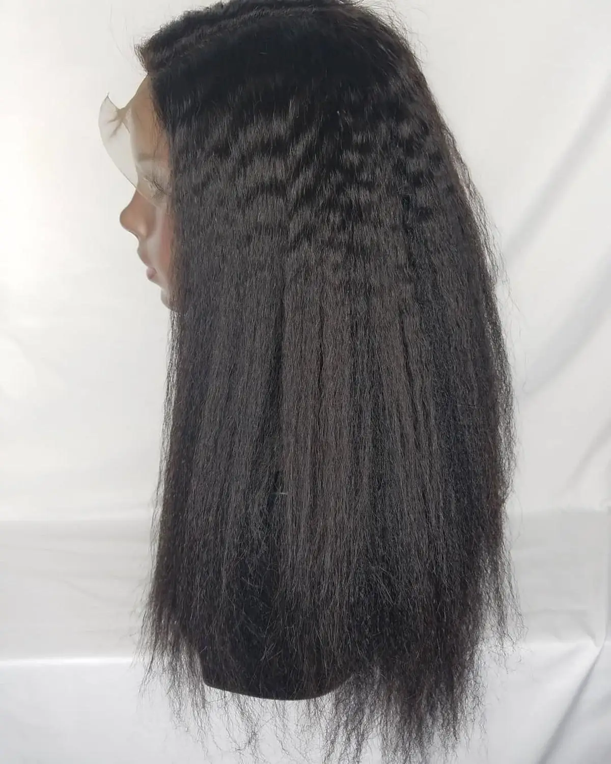 Кудрявые прямые полные парики шнурка предварительно сорванные 250 Плотность Glueless