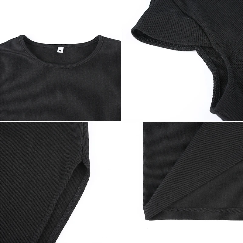 

Waatfaak Women Short Summer Vintage White Dress Casual Split Office Summer Dress Black Elegant Ladies Dresses Cotton Women Club