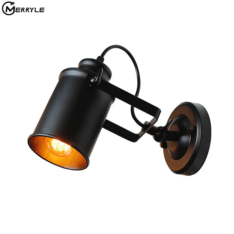 Настенные ретро-светильники 220 В регулируемые старинные железные светильники в