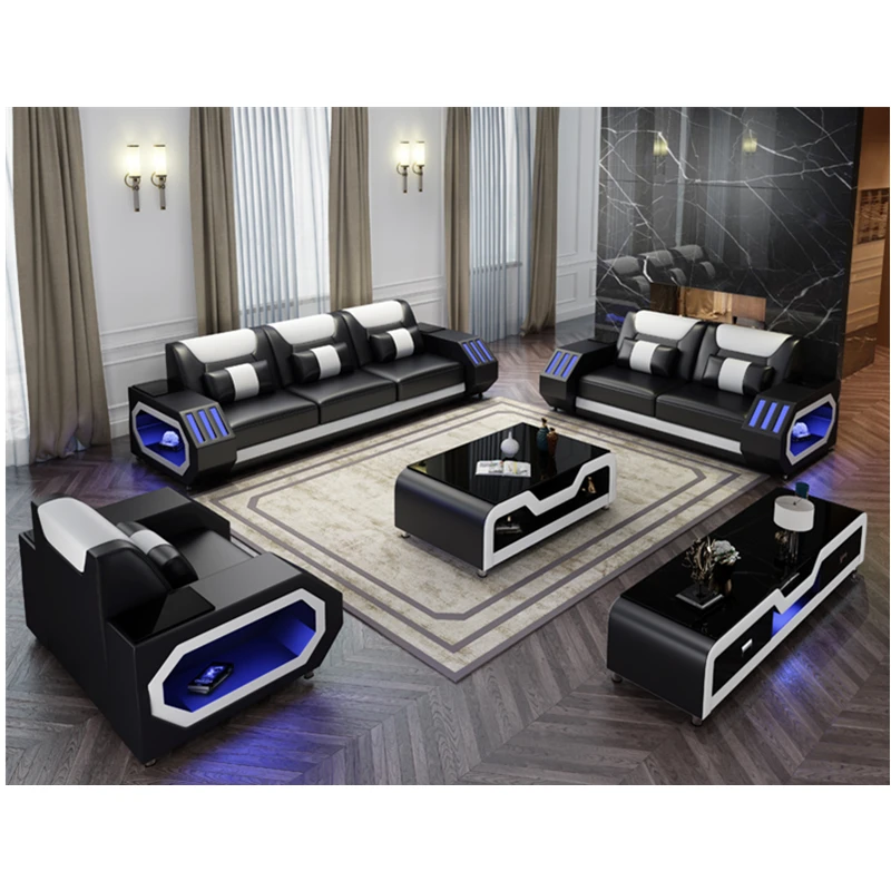 Оптовая торговля мебель для гостиной дешевый кожаный угловой диван набор 5 6 7