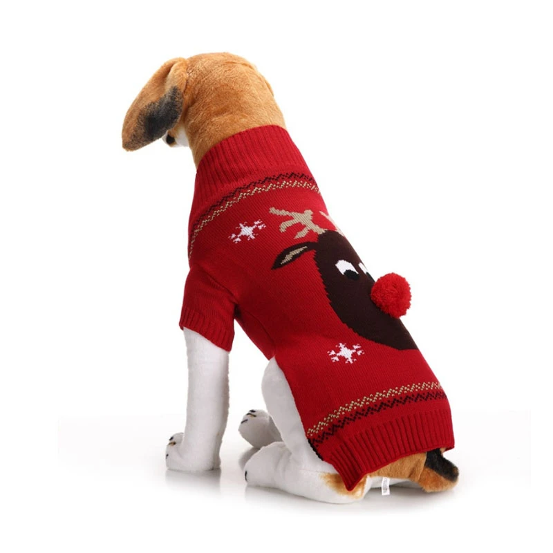 Зимняя одежда для собак RFWCAK теплый Рождественский свитер с оленем ткань