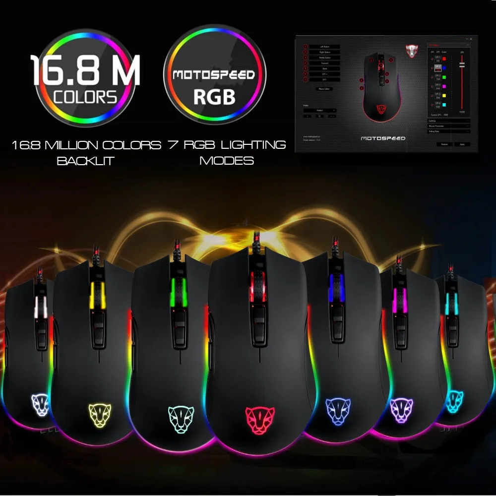 Motospeed V70 USB Проводная игровая мышь PMW3325 5000 dpi PMW3360 12000 dpi компьютер RGB светодиодный многоцветная подсветка отправка с коробкой