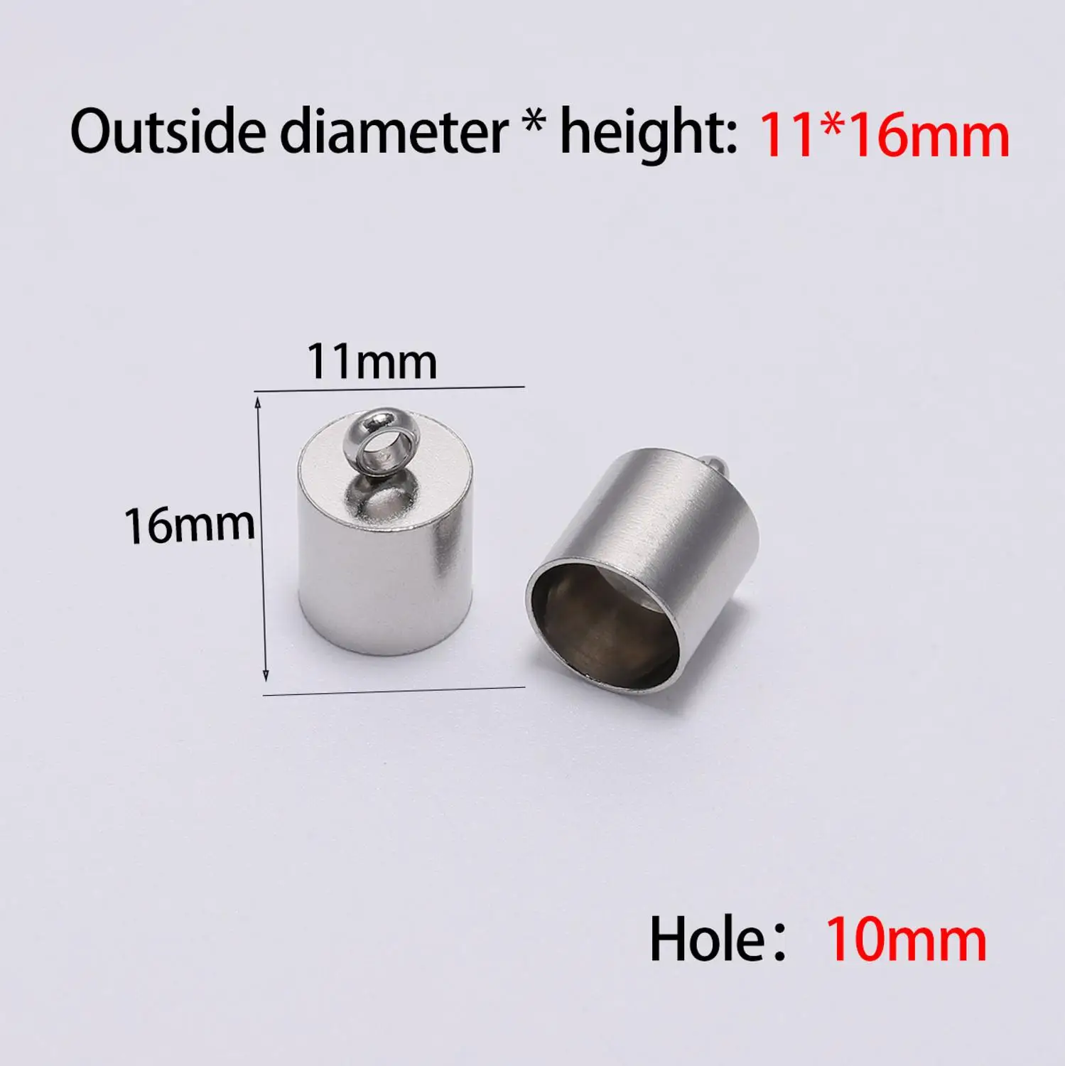 10 шт./партия нержавеющая сталь кисточка кожаный шнур торцевой обжим колпачок s