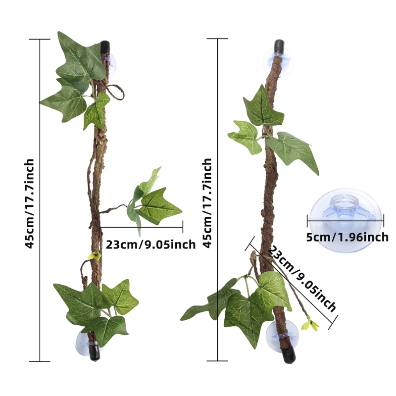 

Эластичные листья с присосками для украшения рептилий, джунглей
