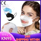 10-50 шт. прозрачная маска KN95 FFP2 для лица KN95, маски для лица, Корейская фильтрационная маска, респираторная маска, маска для рта, защитные маски