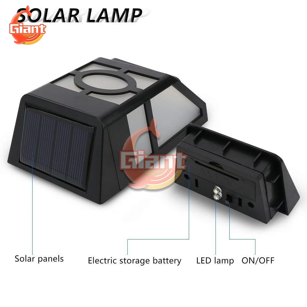 

LED Light Waterproof Security Light Solar Powered Wall Mount Light for Outdoor Path Landscape Fence Yard Lamp Garden Decoration
