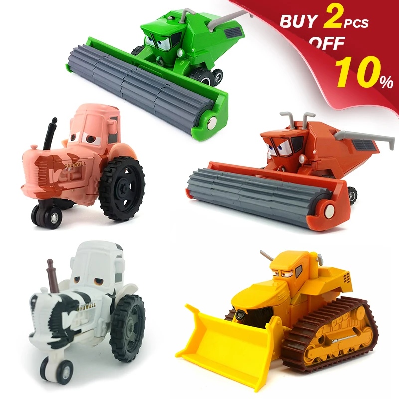 Disney Pixar Cars 2 транспортные средства комбайн Франк Трактор БУЛЬДОЗЕР Chewall Diecasts