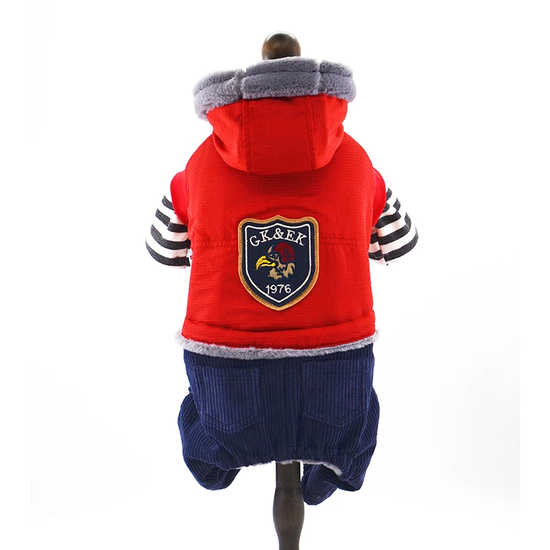 Зимняя очень плотная одежда для собак теплый комбинезон из хлопка пуховое пальто