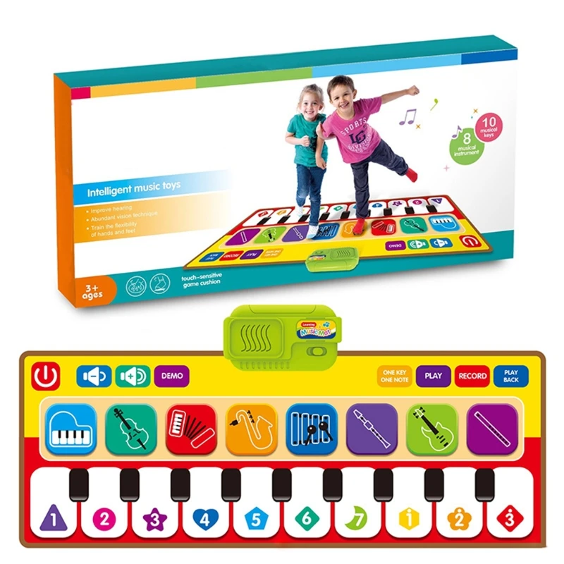 

Dropshipping Kids Pretend Polyester Electric Piano Dance Mat Foldable Accessories Music Play Musical Learning Toy Best Gift
