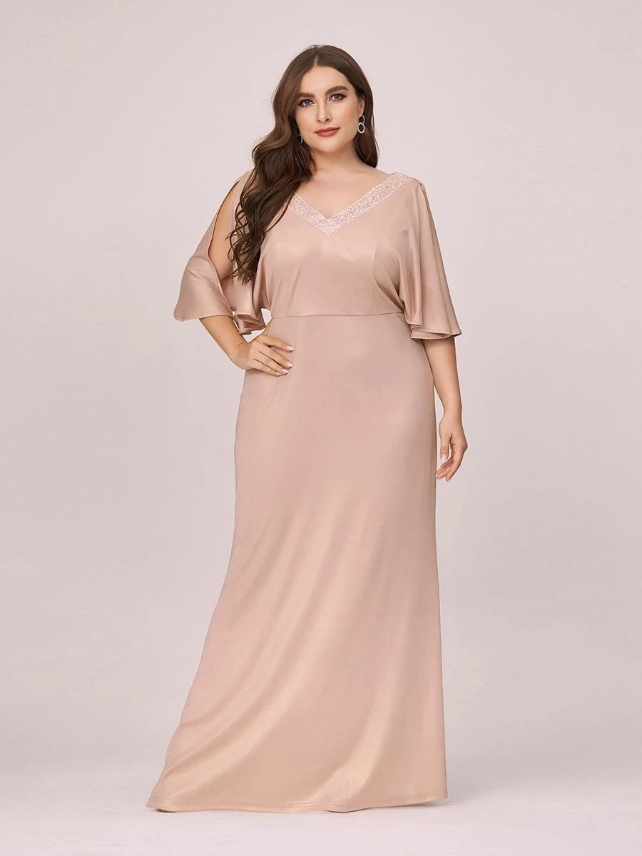 

Ever Pretty Elegant V Neck Fishtail Plus Size Evening Dress WholesaleVestidos De Gala