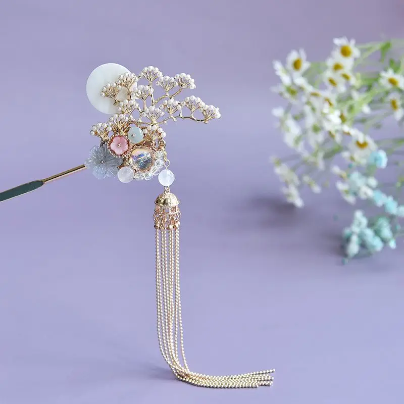 

Hair Chopstick with Rhinestone Vintage Luxury Hair Stick with Tassel Hair Accessories for Women Hanfu Hairpin Hair Clips Jewelry