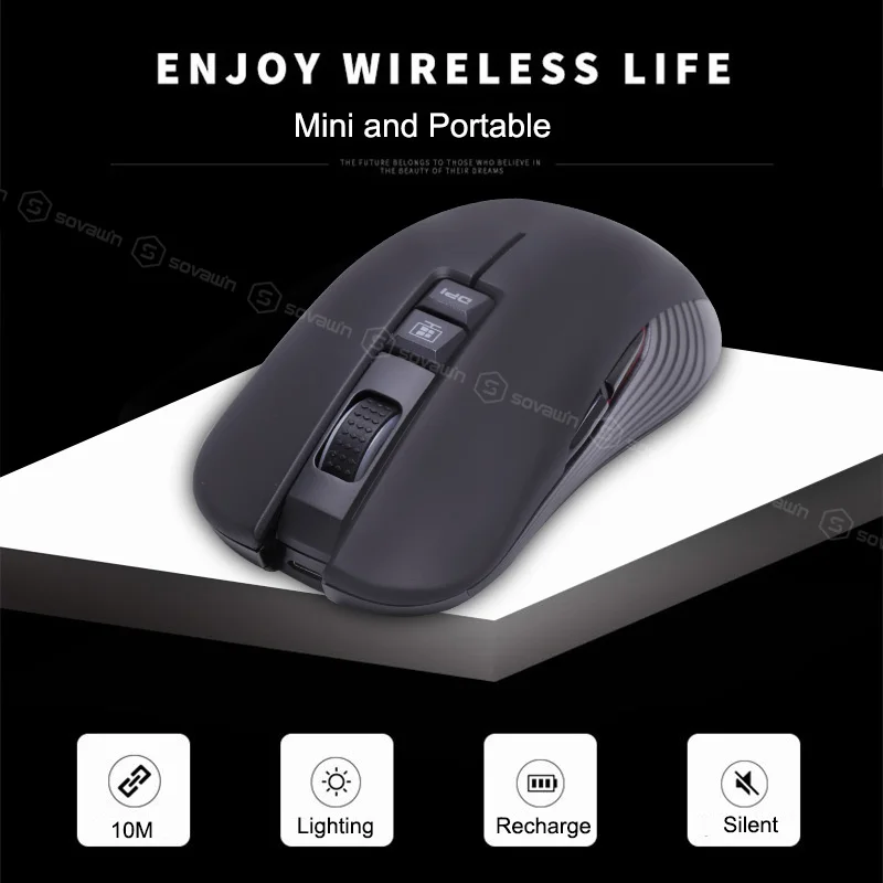 M600 мышь беспроводная Бесшумная перезаряжаемая USB 2 4G игровая RGB Профессиональный