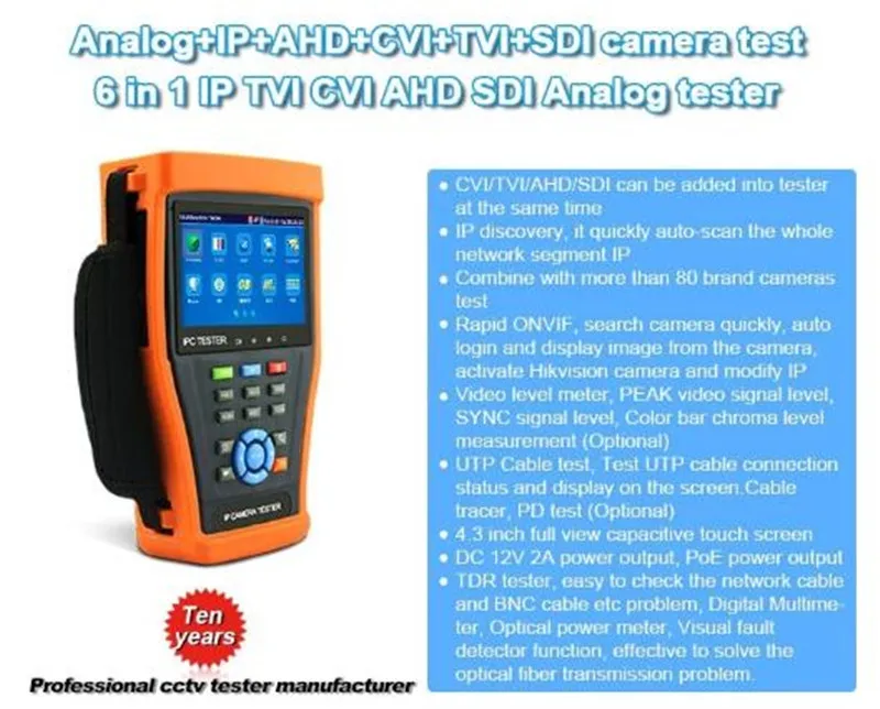 4 3 "сенсорный экран IP монитор Тестирования Камеры PoE Тестер CCTV WIFI PTZ контроллер