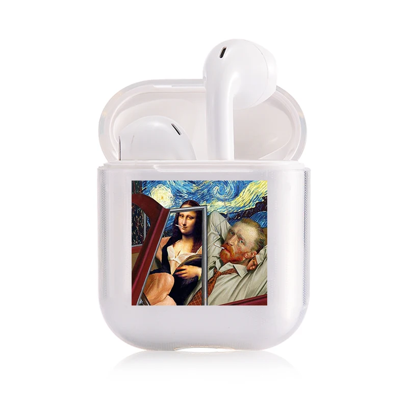 I050098 Забавный чехол знаменитостей для наушников Apple airpods, чехол Mona Lisa Jesus Van Gogh Bluetooth Pop AirPods, прозрачный жесткий чехол - Цвет: I050098