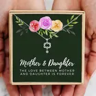 Ожерелья для матери и дочери в форме сердца, цепочка с кристаллами, ожерелье в подарок для дочери, пары аксессуаров