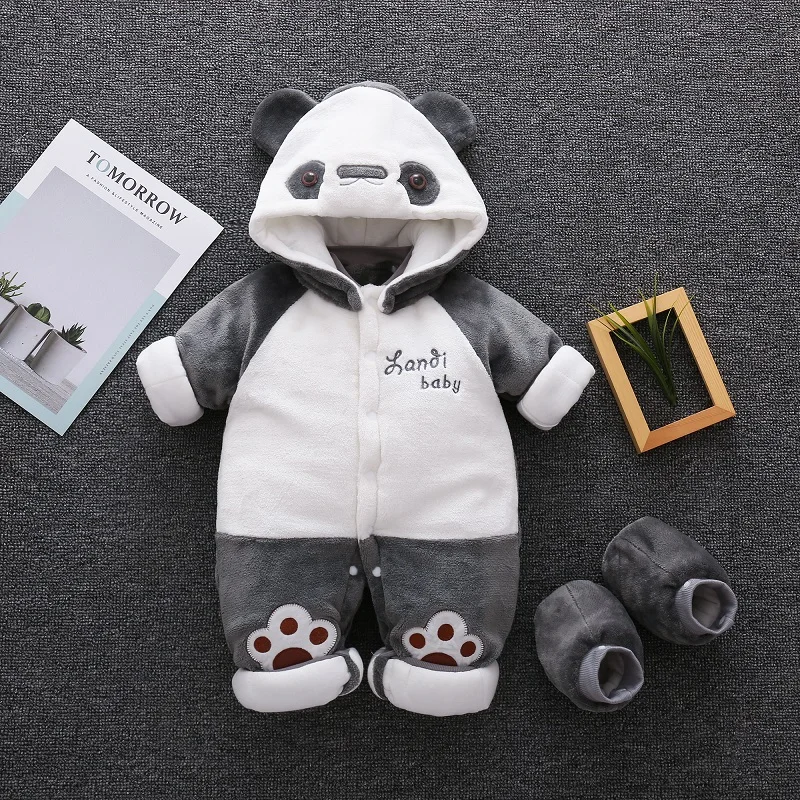 Детские теплые комбинезоны детский зимний фланелевый комбинезон с хлопковой