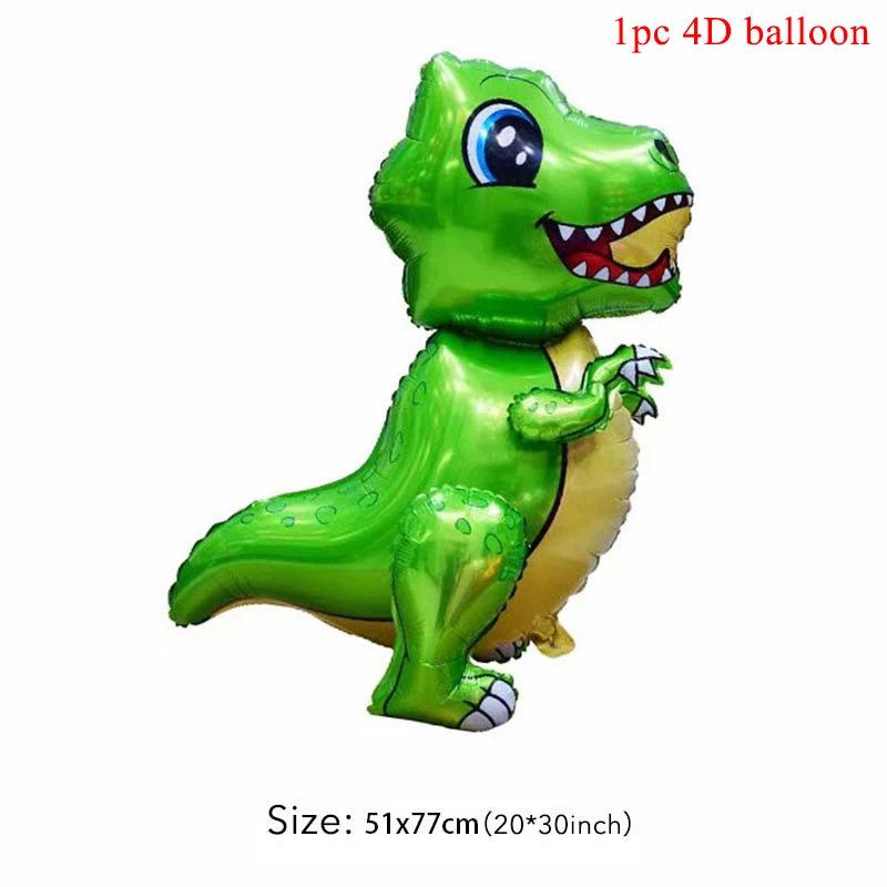 1pc 4D balloon Реквизит Динозавр для вечеринки брелок для ключей динозавры кольцо браслеты ожерелья украшения для дня рождения подарок для детей Детские вечерние сувениры для душа - Цвет: 1pc 4D balloon
