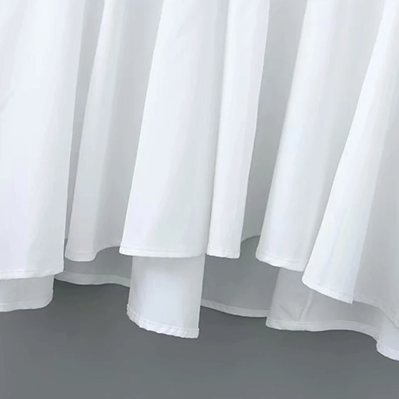 Женское Плиссированное Платье рубашка белое повседневное офисное платье мини с