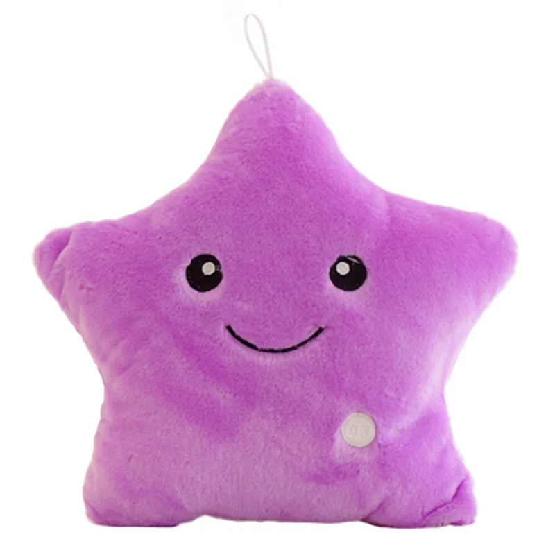 

34CM Creative Toy Luminous Pillow Soft Stuffed Plush Glowing Colorful Stars Cushion Led Light Toys Gift For Kids Children Girls