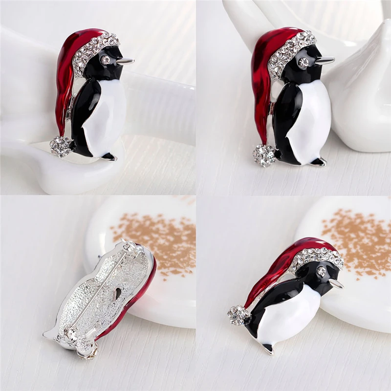 

Christmas tree Penguin drop oil enamel alloy umbrella kissing Brooch exquisite gift a variety of styles brooch