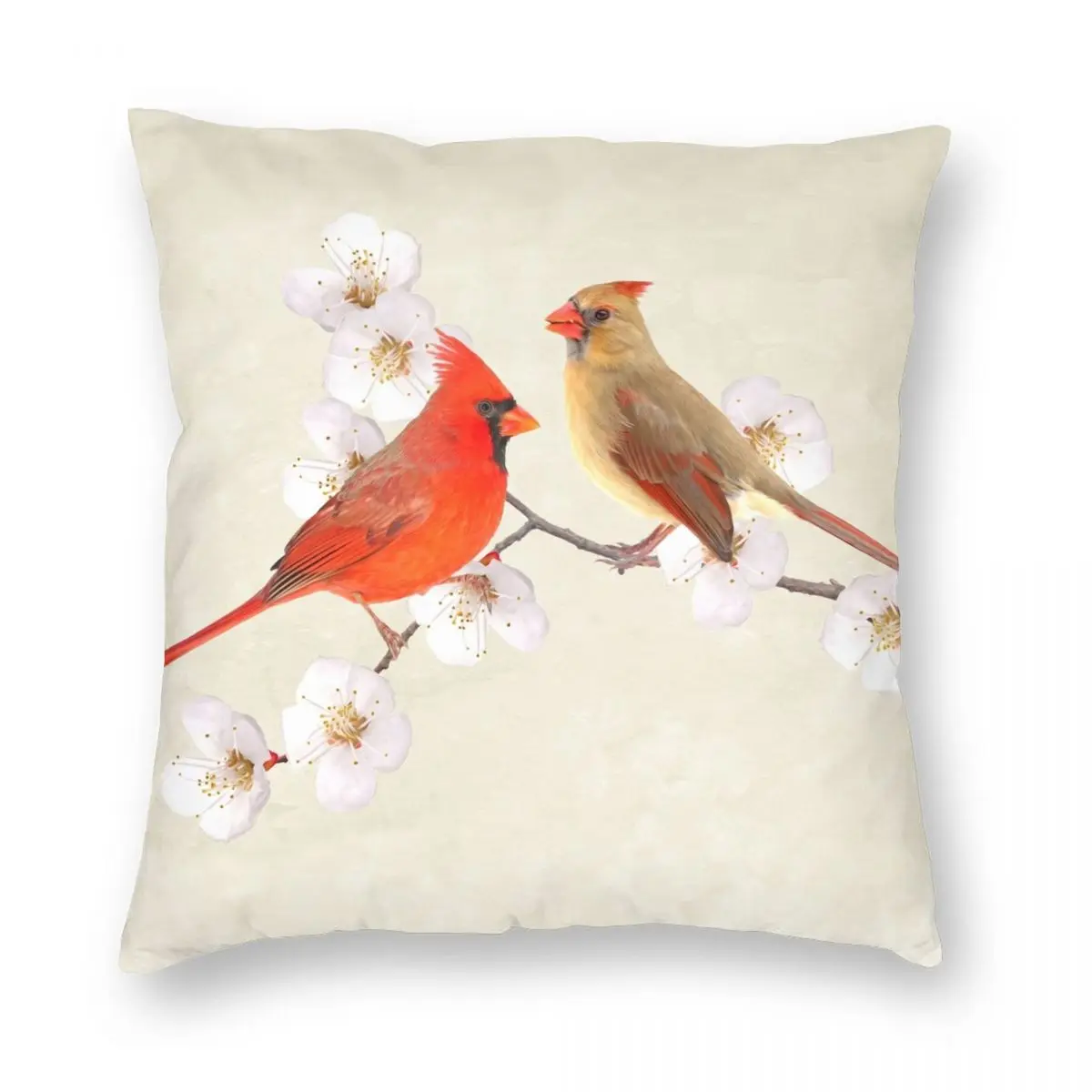 

Чехол для диванной подушки North Cardinal наволочка с птицами из полиэстера и льна, 18 дюймов