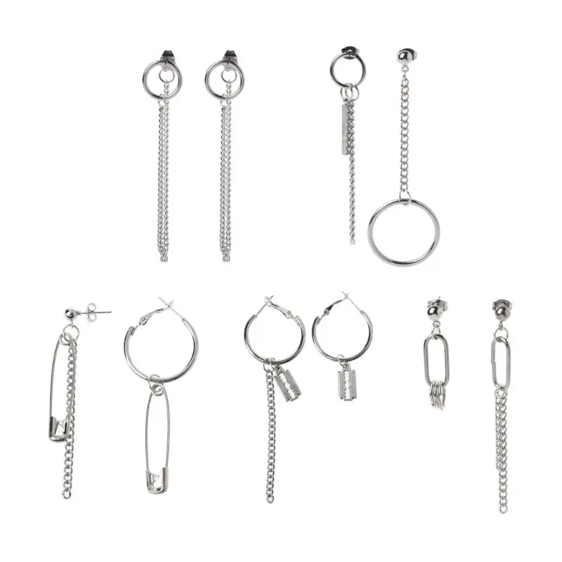 Асимметричные серьги подвески из титановой стали|Серьги-подвески| |