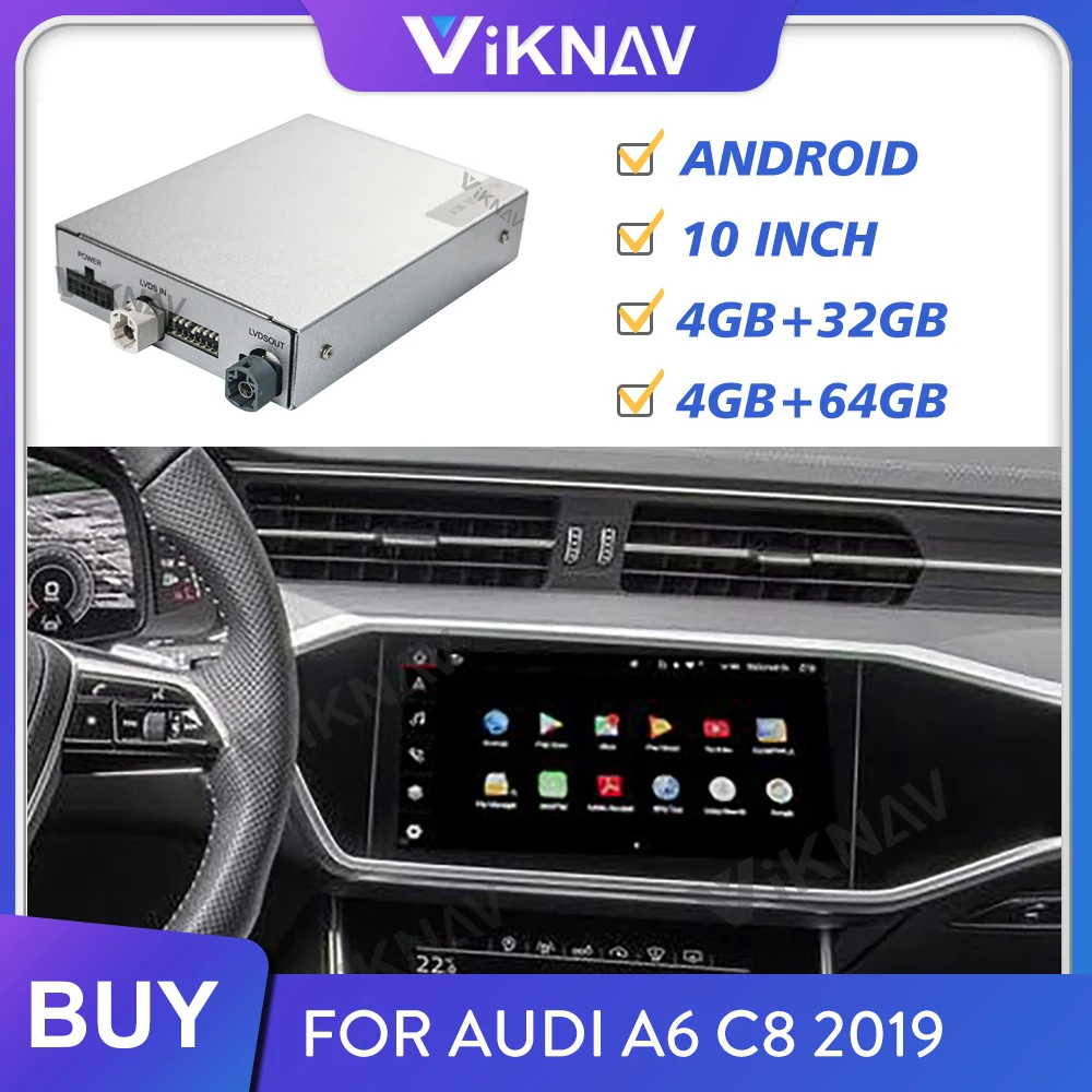 Видеоинтерфейс Android для AUDI A6 C8 2019 Φ Автомобильный GPS Радио мультимедийный