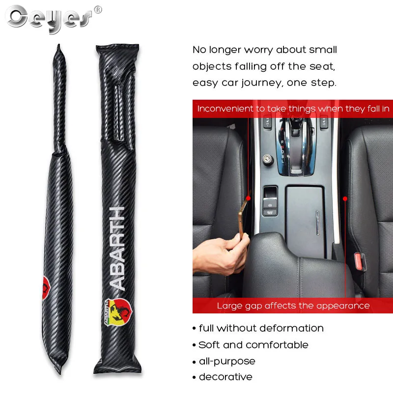 Ceyes 1pc Car Accessories Seat Pad Leak Proof Gap Filler Leakproof Strips Sticker For Fiat Abarth Punto 124 125 500 Auto Styling |