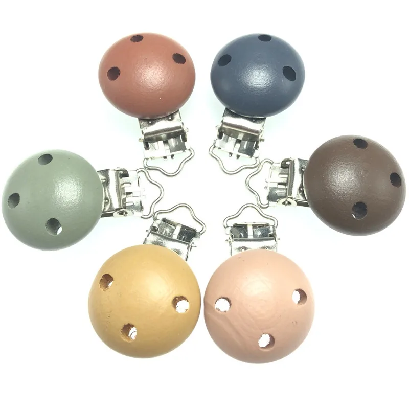 Цветные Разноцветные деревянные пустышки зажимы Держатели 3 отверстия для лица