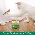Электрическая вращающаяся забавная игрушка для кошек, птица, Бабочка, домашних животных, Интерактивная Автоматическая игрушка для котят, для тренировок по царапинам, случайный цвет