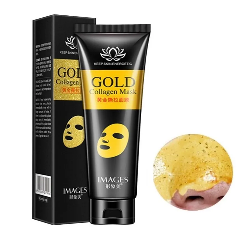 gold 60g Разрывная маска для лица, Очищающая маска, контроль жирности, удаление черных точек, отшелушивающая омертвевшая кожа маска для лица, очищающая поры, сужающая уход за лицом - Цвет: gold 60g