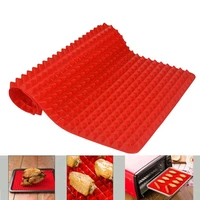 bbq pyramid pan bakeware nonstick silicone baking mats pad moulds microwave oven baking tray sheet kitchen baking tools 39x28cm
