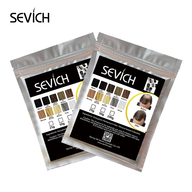 Sevich refill, 100 г, продукты для выпадения волос, строительное волокно, порошки для волос, утолщенные тонкие волосы, 10 цветов, Кератиновое восстановление волос