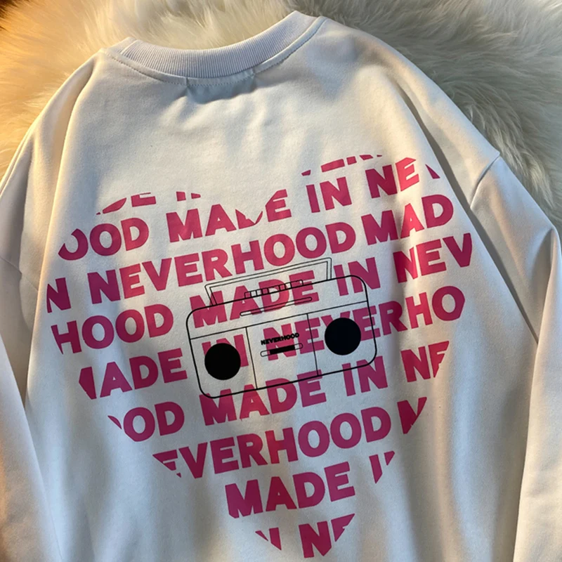 

2021 Spring Autumn Oversized Crewneck Sweatshirt Women Letter Print Long Sleeve Hoodies Female Pullover Sweat Polerones Girls