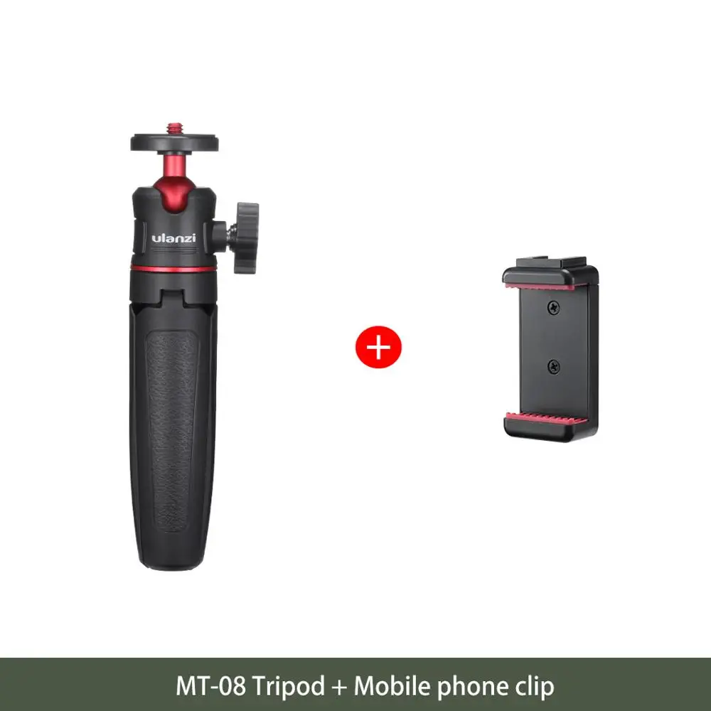 with phone clip Ulanzi MT-08 Настольный Выдвижной Штатив с 1/4 винтом для DSLR камер смартфон микрофон светодиодный светильник для Vlogging - Цвет: with phone clip