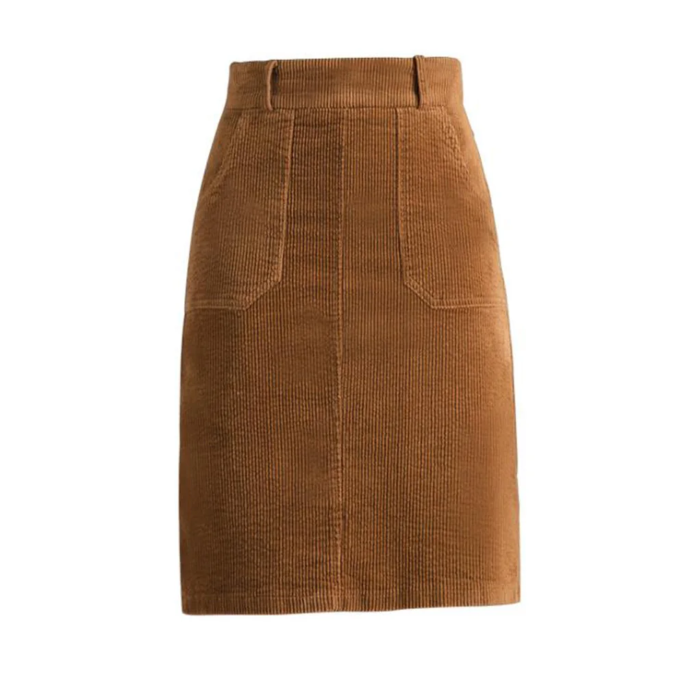 

Plus Size Corduroy Skirts Women Bodycon High Waist Skirt Autumn Spring 2022 Vintage Fashion Mini Skirts Office Lady Bottoms