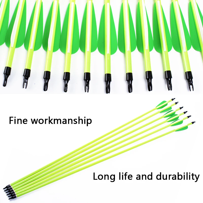 Стрелы для охоты и стрельбы из лука 12 шт. 30 дюймов флуоресцентные желтые валы