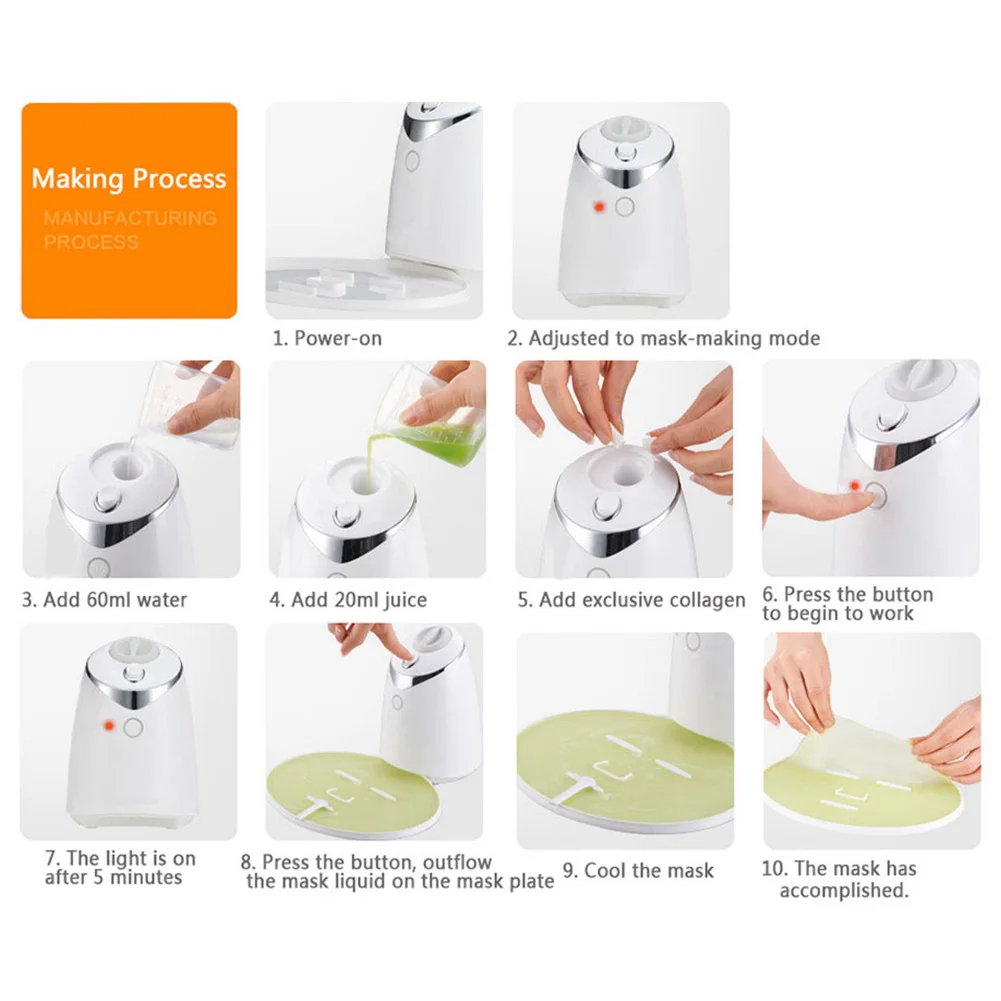 

Face Mask Maker Machine Facial Treatment DIY Automatic Fruit Natural Vegetable Collagen Home Use Beauty Salon SPA Care
