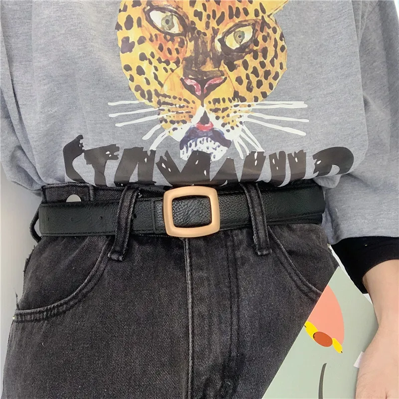 

Элегантный однотонный корейский ремень с узором Личи женский шикарный студенческий джинсовый простой Универсальный Ретро ремень со скрыт...