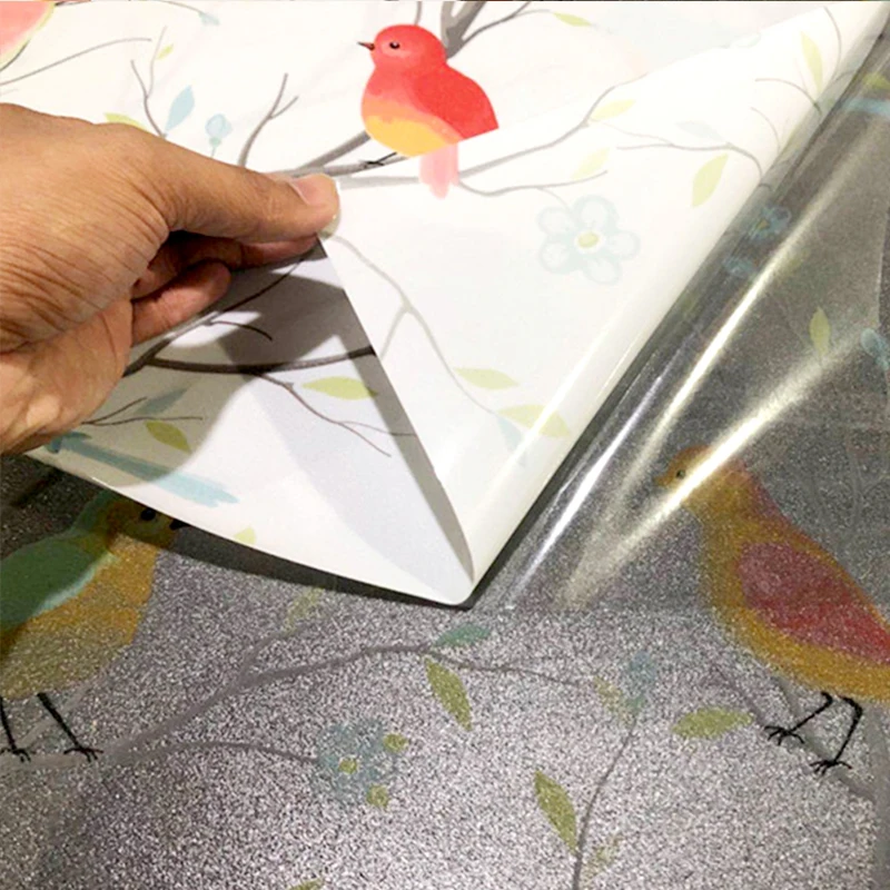

Window Film 3D Matte Privacy Non-Adhesive Frosted Cute Bird Printing Sticker Glass Sticker Window Decoration Home Decor