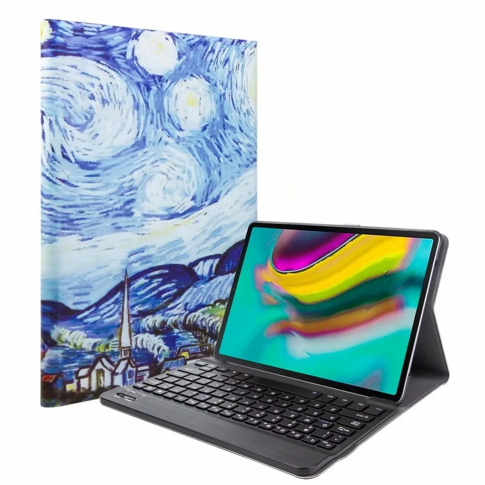 Ткань с 7 подсветкой Клавиатура с подсветкой мультфильм чехол для Samsung Galaxy Tab A 10,1 T510 T515 планшетная клавиатура Bluetooth чехол