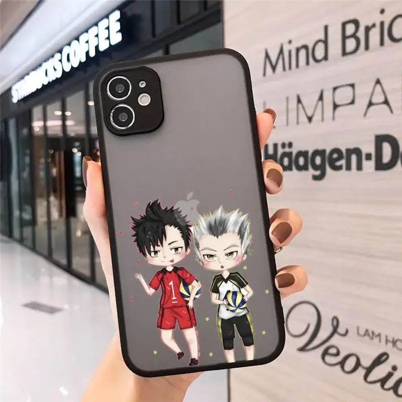 

Anime Haikyuu Hinata Attacks Phone Case Matte Transparent for iPhone 7 8 11 12 s mini pro X XS XR MAX Plus cover funda