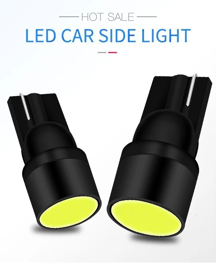 1PCS T10 W5W LED Car Interior Light COB Marker Lamp 12V 168 194 501 Side Wedge Parking Bulb Auto Car Styling