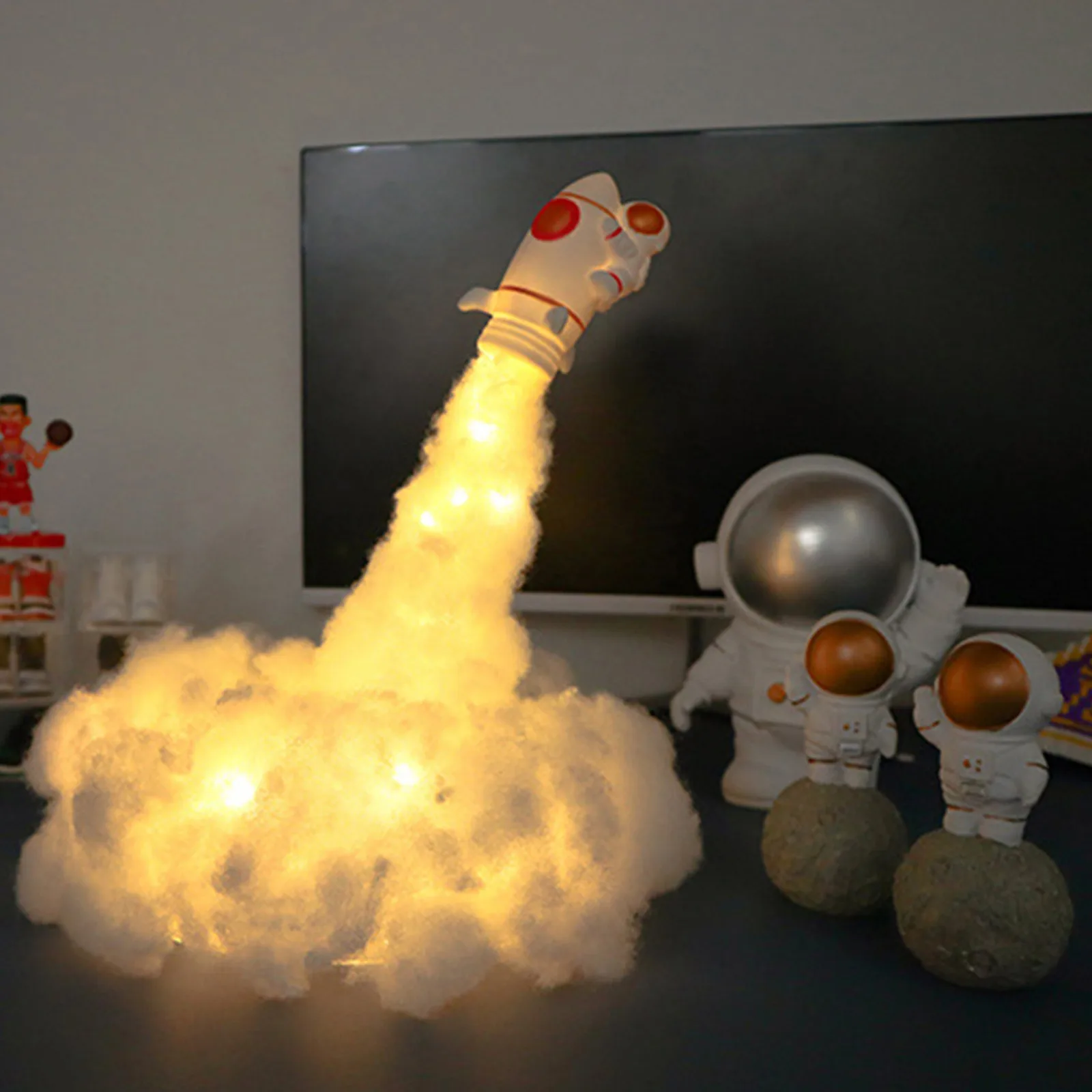 

New LED Colorful Clouds Astronaut Lamp With Rainbow Effect As Children's Night Ligh Valentine's Day Gift WarmLight Night Light F
