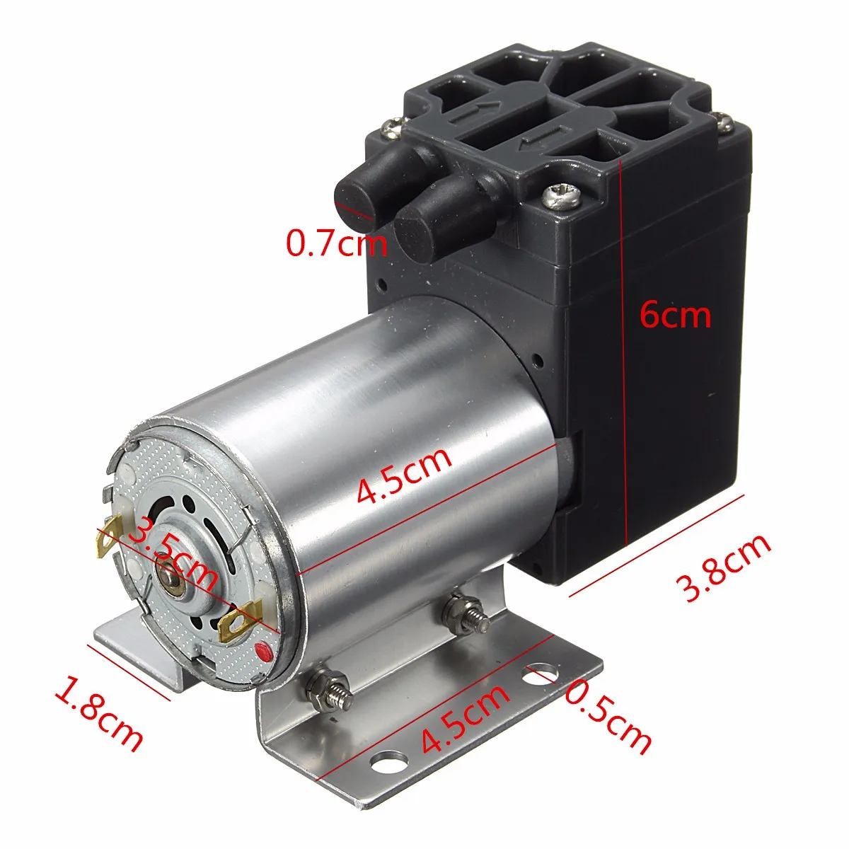 

WOLIKE 65-120Kpa DC12V 6W Micro Vacuum Pump Negative Pressure Suction Pump w/Holder for Gas Analysis Sampling iInstrumentation