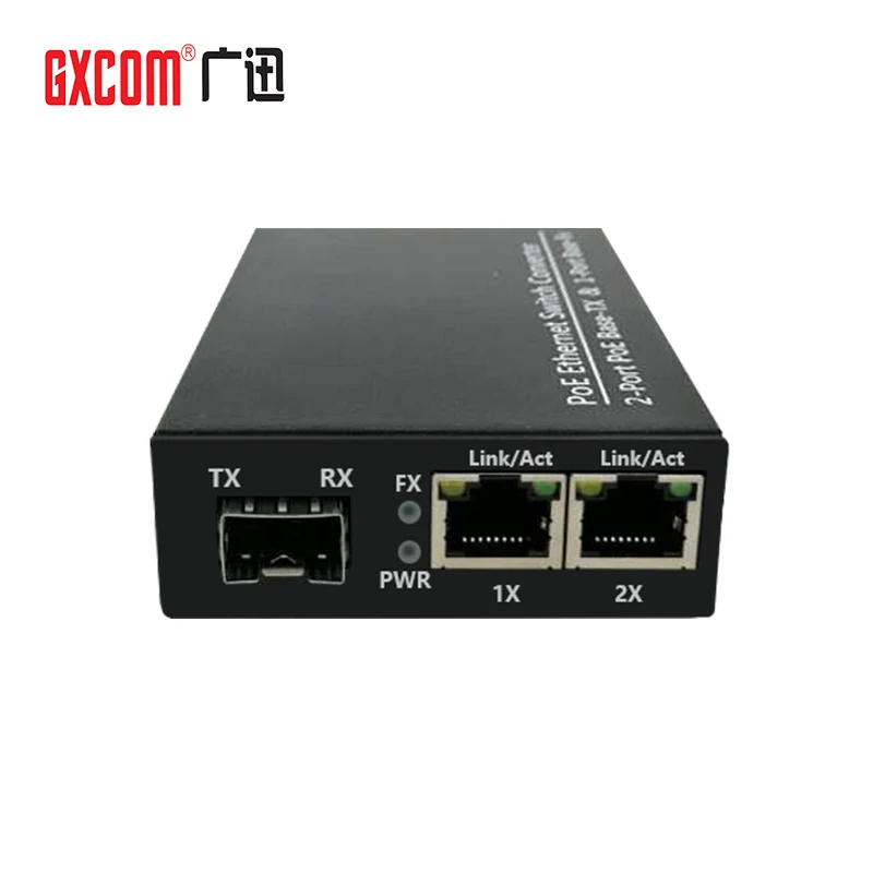 Гигабитный PoE медиаконвертер 1 оптоволоконный порт 2 Ethernet гигабитный POE