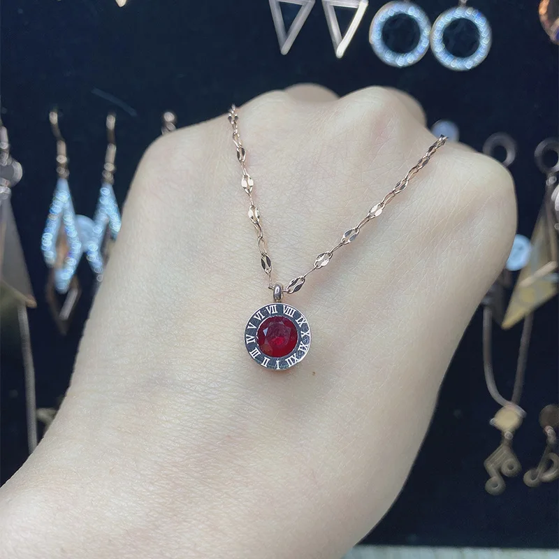 Модные ювелирные изделия ожерелье из титановой стали розовое золото с римскими