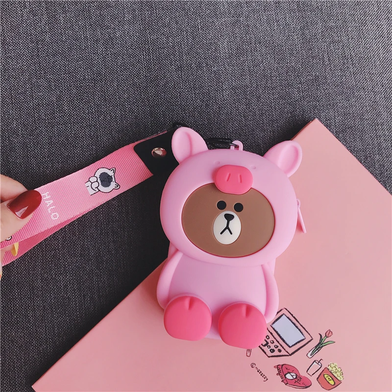 coin purse Кошелек для монет для девочек, силиконовый мини-чехол для Airpods, чехол s, мультяшная сумка, маленький держатель для карт на молнии, кошелек для женщин, карман для денег, Carteira - Цвет: coin purse